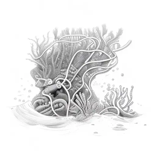 A Majestic Underwater Scene With A Freediver Exploring A Vibrant Kelp Forest