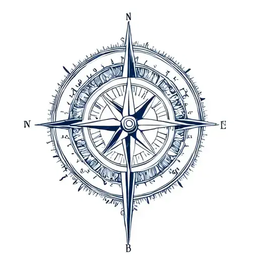 Compass Heart Rose Navy
