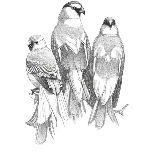 A Group Of Colorful Birds Perched On Hiking Boots