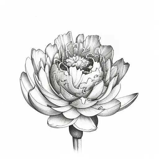 Carnation And Peony And Water Lilly And Larkspur And Poppy And Gladius And Cosmos And Merigold