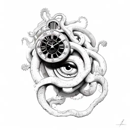 Broken Medusa With Clock
