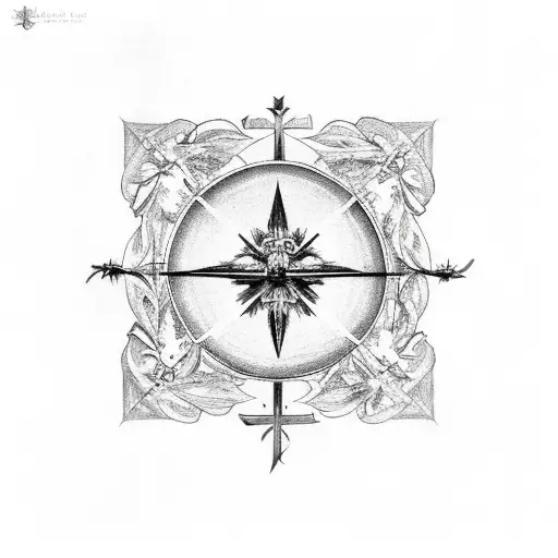 Christian Cross With Butterflies