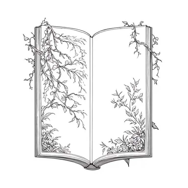 Book With Vines And Garden Scene