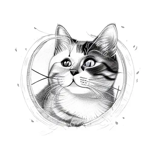 A Cat Gracefully Walking On A Tightrope Amidst A Forest Backdrop