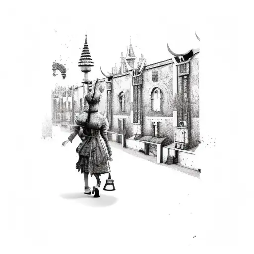 Clock Towers In The Style Of Alice In Wonder Land