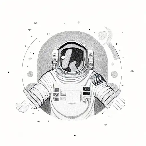 Astronaut Man Floating