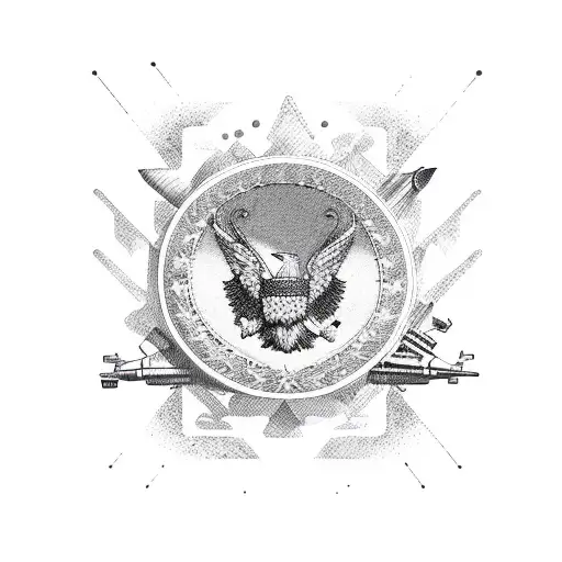 Millitary Jet With Pattern Background