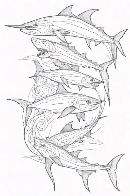 Thresher Shark Wrapping Around Ribs