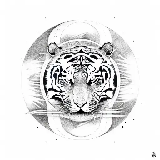 A Tiger And A Dragon In A Yin Yang Symbol