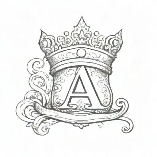 A Letter A With A King's Crown On Top Hat