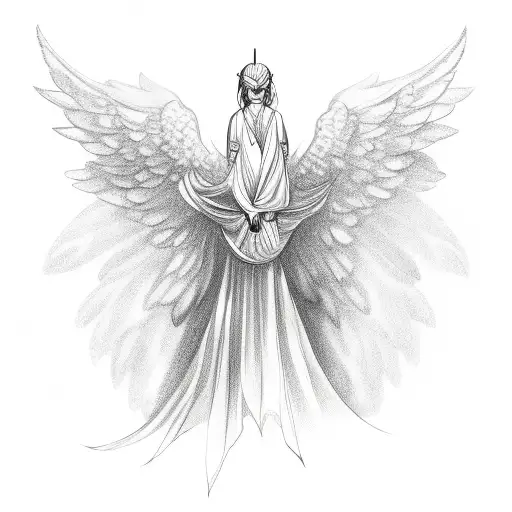 Angel With Oustretched Wings Holding Birthdates