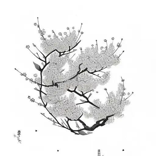 Cherry Blossom With Song Bird