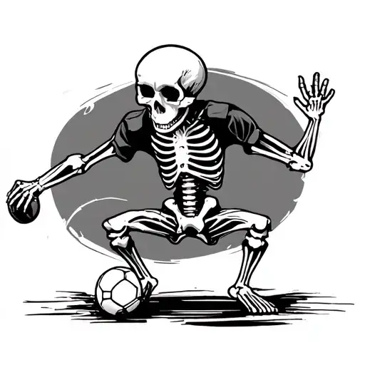 An Skeleton Who Is Playing Footbal