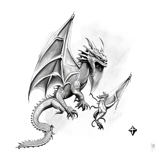 Dragon Fights A Crow