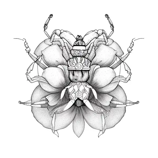 Scorpion With Peonies