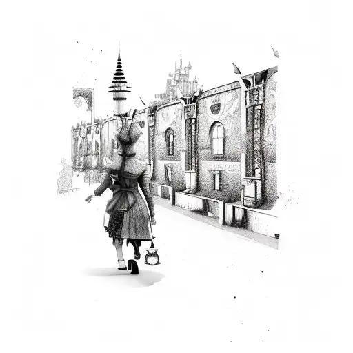 Clock Towers In The Style Of Alice In Wonder Land