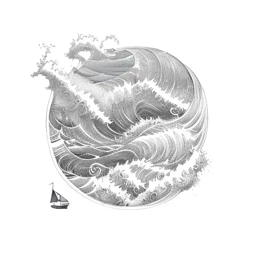 Ocean Wave With Siren Tail