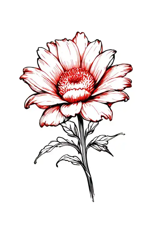 Black And Red Flower Old School