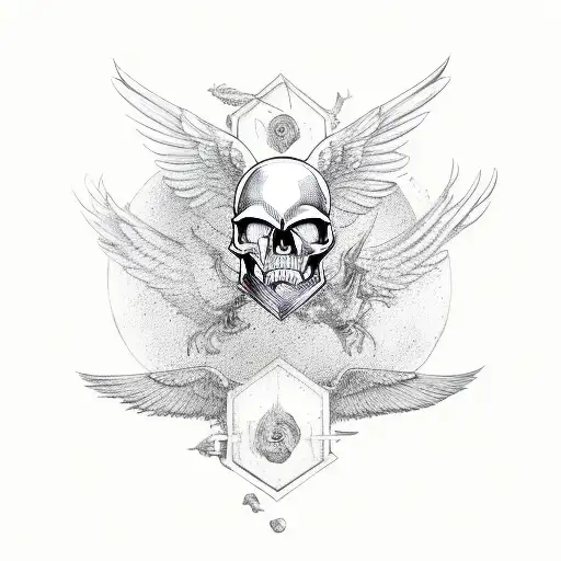 Skull With Wings Gemini