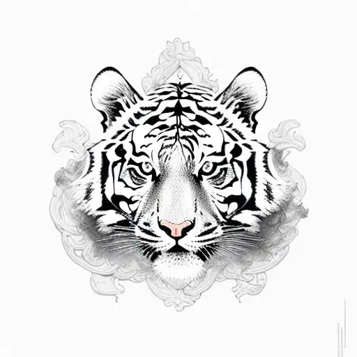 A Tiger Composed Of Intricate Taekwondo Symbols