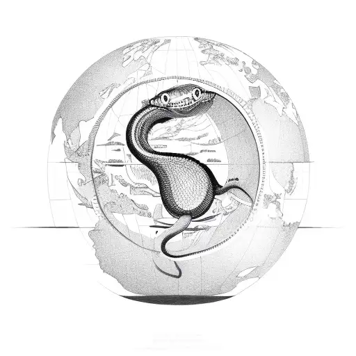 A Snake Around A Globe