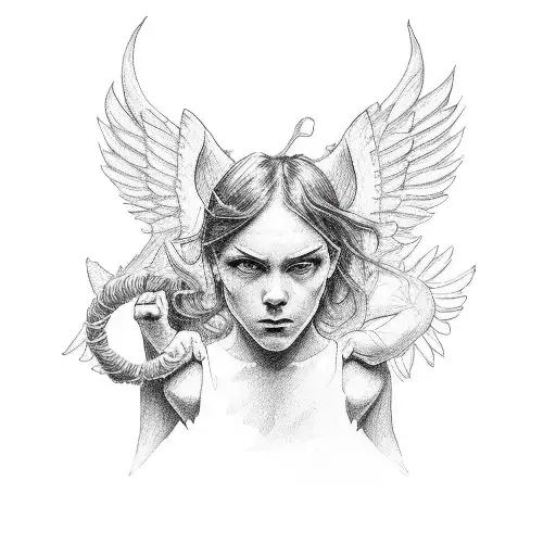 A Devil And An Angel Holding Hands