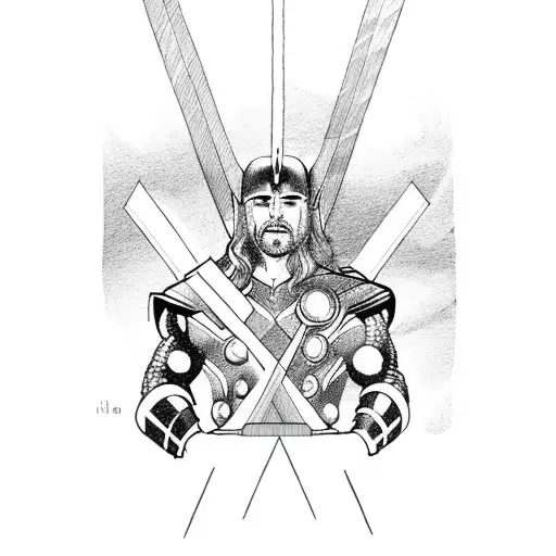 Thor With Space Behind Him And Lightning Coming From His Axe