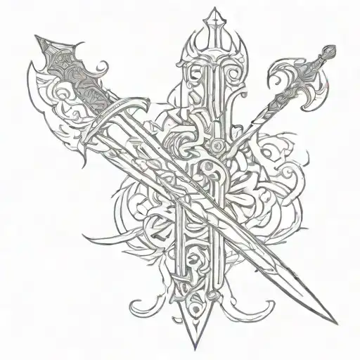 Combine Elements Of Vengeance And Strength In A Tattoo Featuring A Mythical Sword