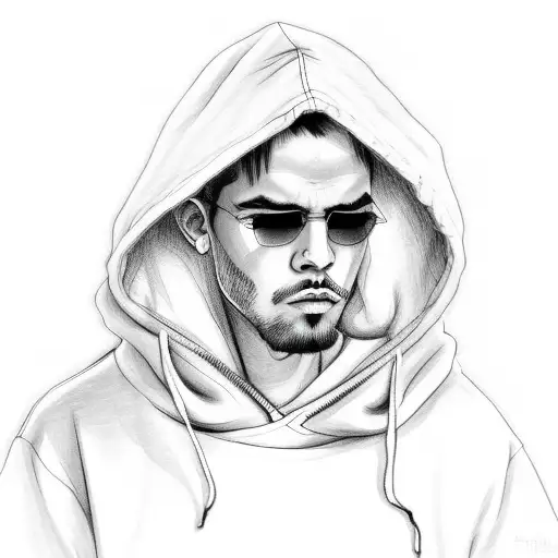 Bad Boy With Oversize Clothes And Hoodie On Head Walking Back To View