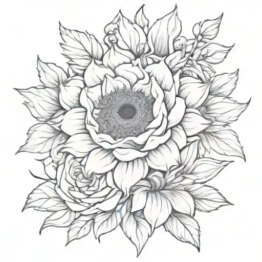 Sunflower Daisy Rose Vertical Line