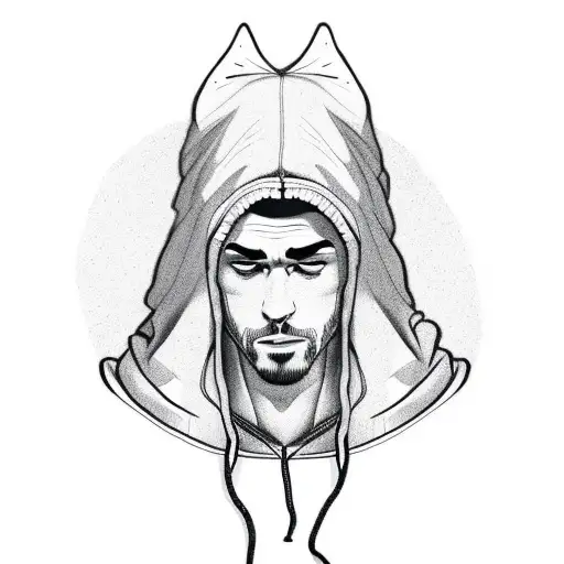 Bad Boy With Oversize Clothes And Hoodie On Head Walking Back To View