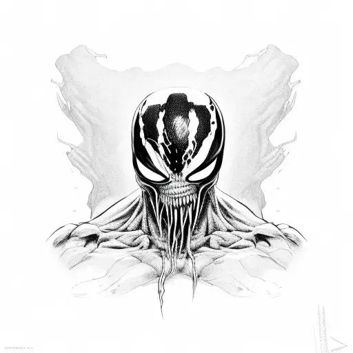 Venom's Face Morphing Into A Skull