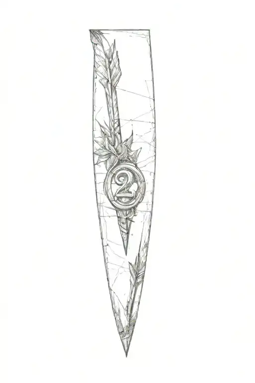 An Arrow With A Number 22 On It