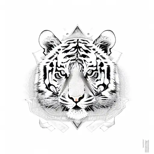A Tiger Composed Of Intricate Taekwondo Symbols