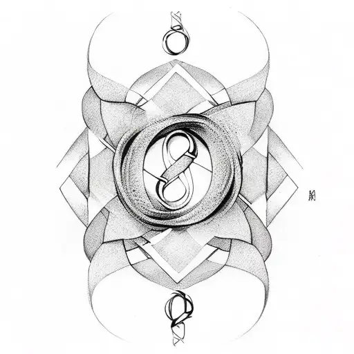 Infinity Symbol With Names Alexander Charlotte Stephanie With Small Flower Embellishment