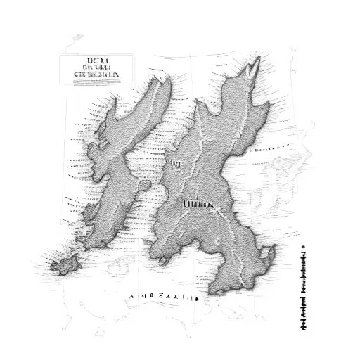 Combined Outline Map Of New Zealand And South Korea
