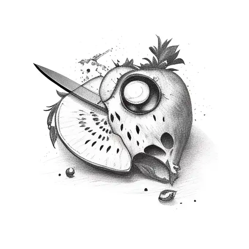 Book With Bloody Knife And A Strawberry Handkerchief