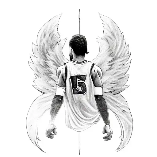 Basketball Player With Angel Wings