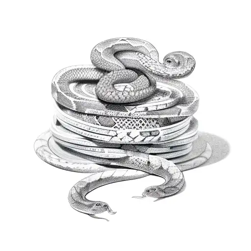 A Coiled Snake Wrapped Around A Stack Of Money