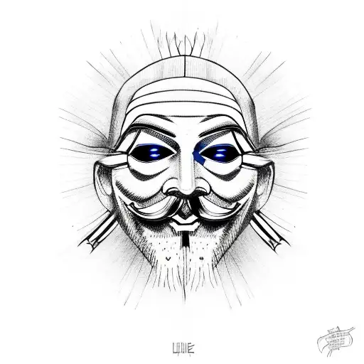 Guy Fawkes Mask With Laser Eyes