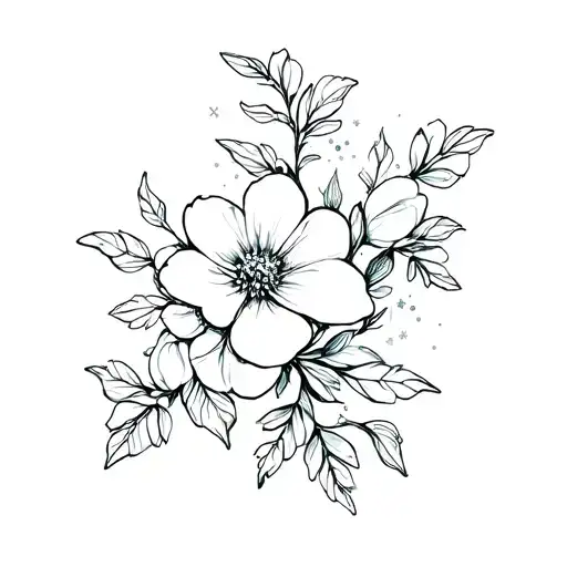 Dainty Simple Sampaguita Flowers In Vine Sparkles Surrounded