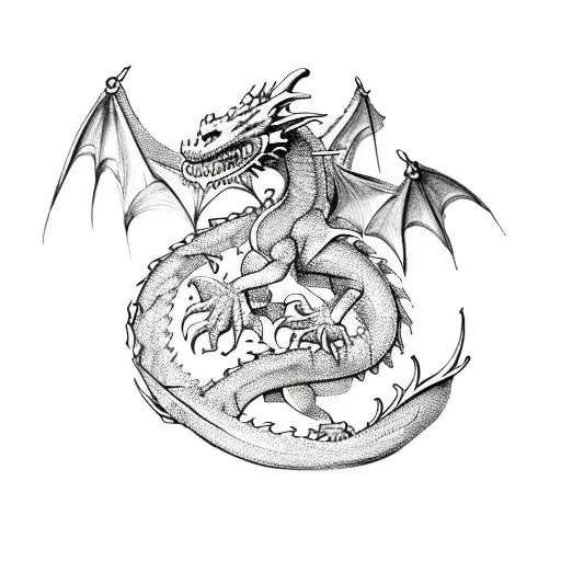 A Dragon Flying Over A World Map With The Word 'Putti' Incorporated