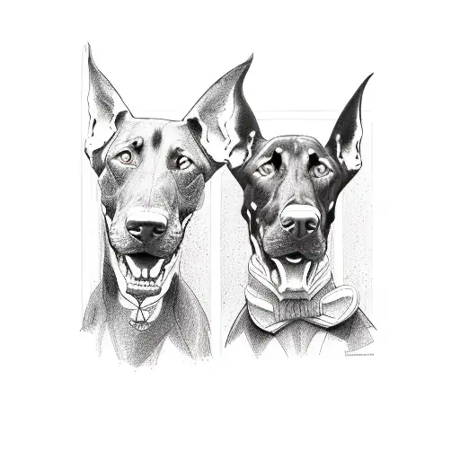 Two Doberman's Names Hades And Diablo