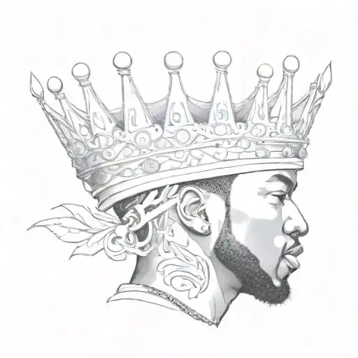 Design A Tattoo Of Meek Mill's Face With A Crown And A Quote Saying 'Get Up'
