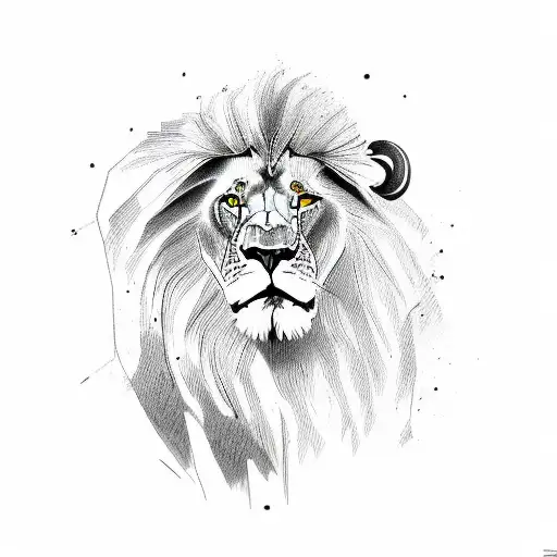 Male Lion Protecting Female