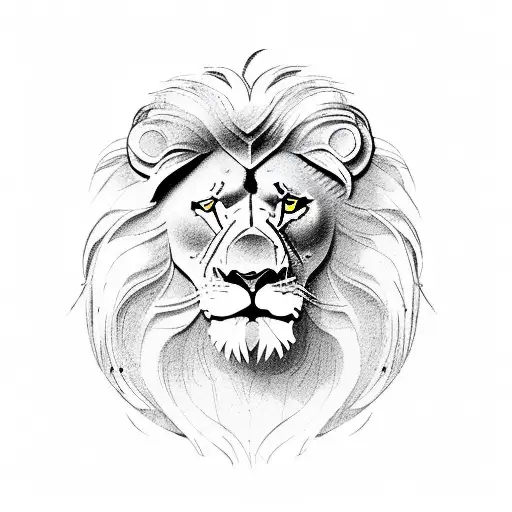 Male Lion Protecting Female Face Only