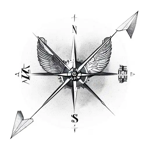 Nordic Compass With Wings