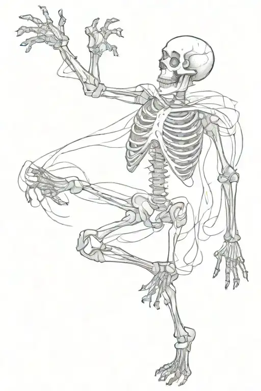 Dancing Skeleton With His Arms Up