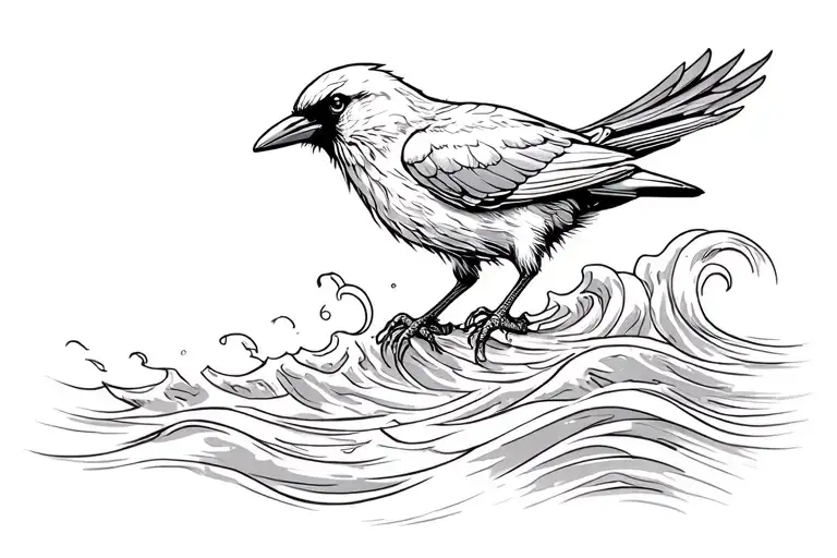 Crow Over Water Waves