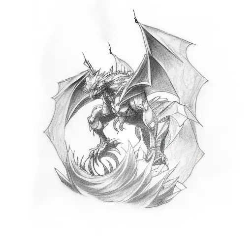 An Anime-inspired Tattoo Of A Soundwave Transforming Into A Dragon